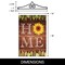 G128 Combo Pack Garden Flag Hanger 14IN & Garden Flag Home Sunflower on Rustic Wood 12x18IN Printed Double Sided Blockout Fabric